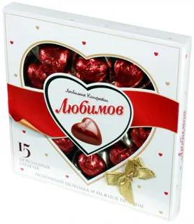 Liubymov Milk Chocolate Heart Candies with Nut Praline 125g — photo 5