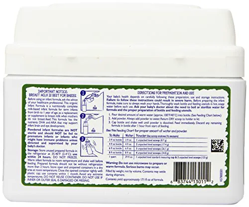 Vermont Organics органічна дитяча молочна суміш з залізом, 23,2 унції, 4 шт.