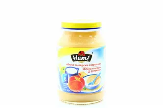 Hame Peach Puree with Cream for Kids 6+ Months Glass Jar 190g — photo 6