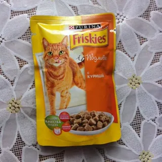 Корм Fryskes Purina вологий для котів з куркою в підливі 100г — фото 10