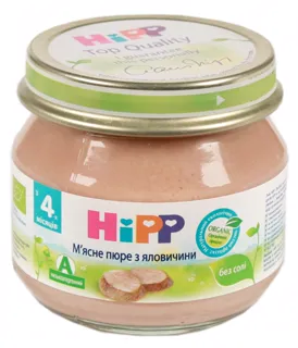 Пюре м'ясне Hipp з яловичини без солі для дітей від 4 місяців скляна банка 80г — фото 4
