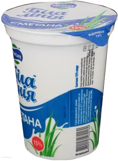 Bila Liniia Sour Cream 15% Plastic Cup 380g — photo 3