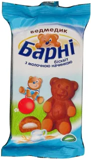 Barny Bear Biscuit with Milk Filling Flow Pack 30g — photo 2