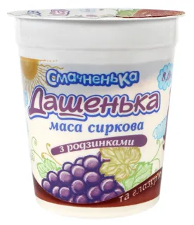 Smachnenka Dashenka Cheese Dessert with Raisins in Glaze 8% Plastic Cup 180g — photo 2