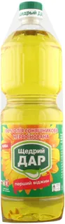 Shchedryi Dar Unrefined First Press Sunflower Oil 1L Plastic Bottle — photo 2