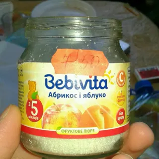 Bebivita Apricot and Apple Puree from 5 Months Glass Jar 100g — photo 7