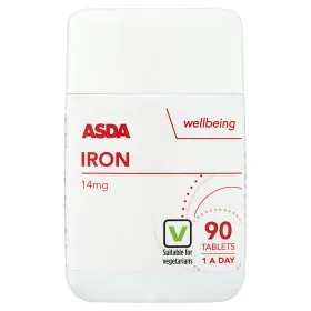 Таблетки Asda Wellbeing Залізо 14 мг 1 раз на день, 90 шт.