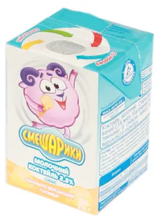 Smesharyky Vanilla Cream Ice Cream Milkshake 2.5% Tetrapak 212g — photo 2