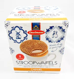 Daelmans Dutch Stroopwafels Caramel, Cinnamon & Bourbon Vanilla Filled Waffles 10.94 oz Gift Box — photo 2