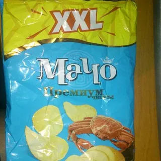 Macho Premium XXL potato chips crab flavored 135g — photo 3
