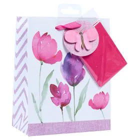 ASDA Floral Gift Bag with Napkin