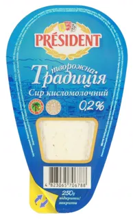 President Cottage Cheese Tradition 0.2% Thermopack 250g — photo 2
