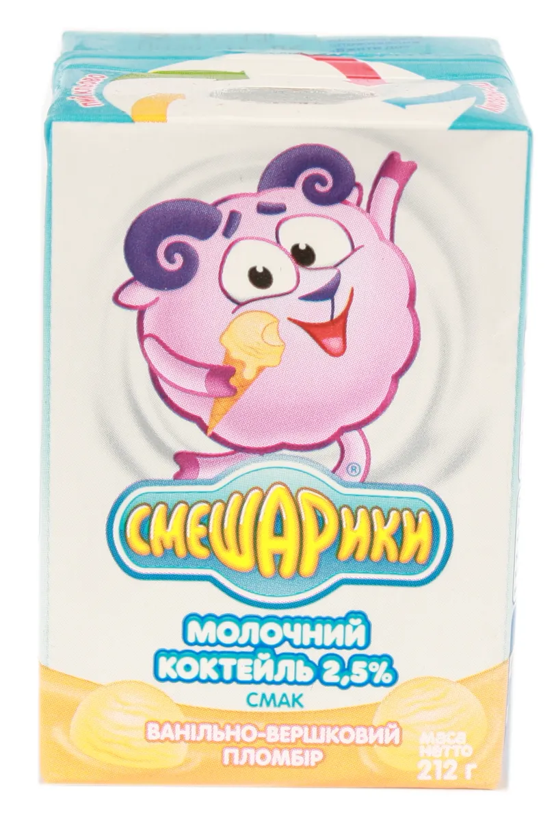 Smesharyky Vanilla Cream Ice Cream Milkshake 2.5% Tetrapak 212g