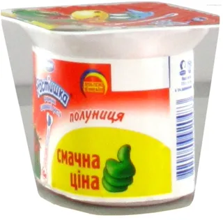 Danone Rastyshka Strawberry Yogurt Product Enriched with Calcium and Iodine 3% 115g Plastic Cup — photo 2