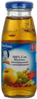 Gerber Apple Grape Rosehip Juice No Sugar Glass Jar 0.175L — photo 8