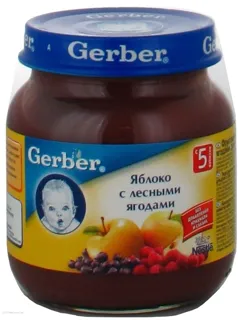 Пюре Herber яблуко з лісовими ягодами без крохмалю і цукру 130г — фото 2