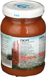 Karapuz Apple and Cherry Puree with Sugar Baby Food from 2 Months Glass Jar 200g — photo 4