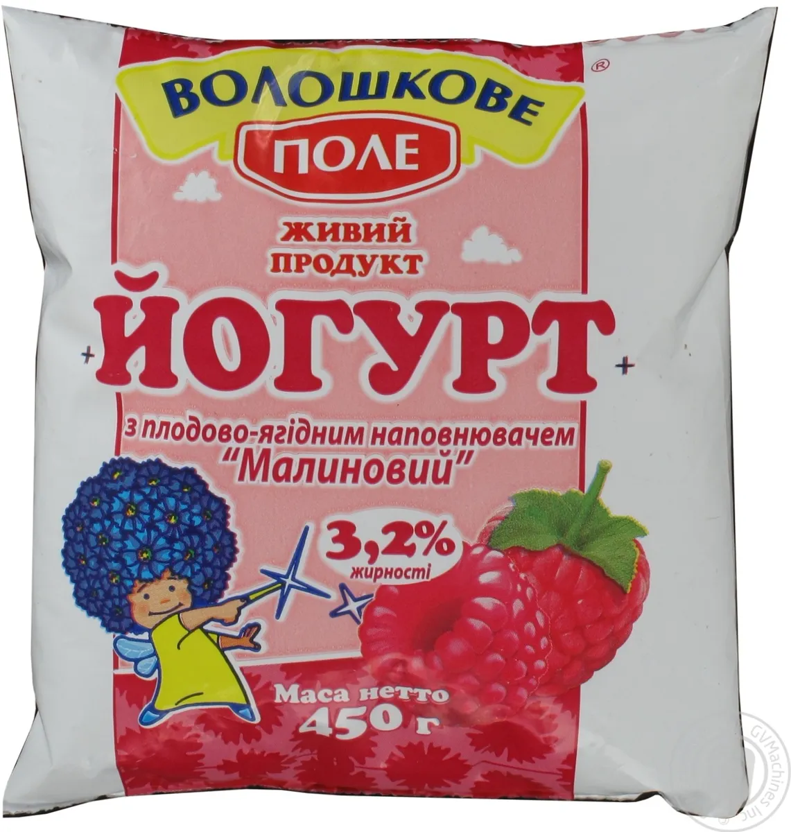 Йогурт Волошкове Поле малина плівка 3,2% 450г
