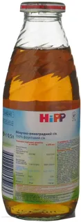Hipp apple-grape juice baby no sugar from 4 months glass bottle 500ml — photo 4