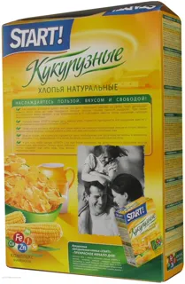 Start! Dry Breakfast Natural Corn Flakes 375g — photo 2