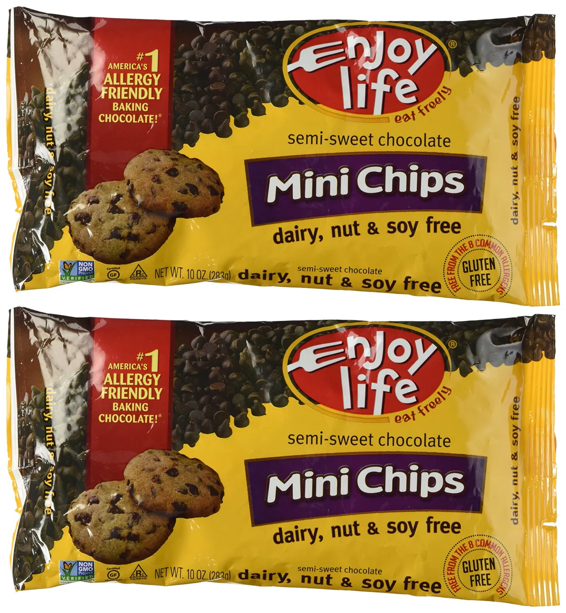 Enjoy Life Foods напівсолодкий мінішоколад тріска, 10 унцій, 2 р.к.