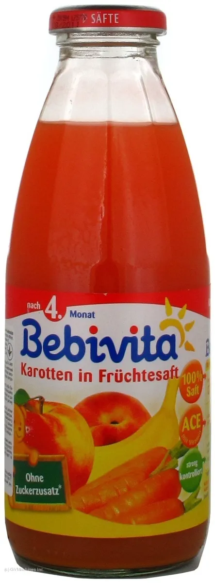 Bebivita Carrot Fruit Juice with Vitamins from 4 Months Glass Bottle 0.5L