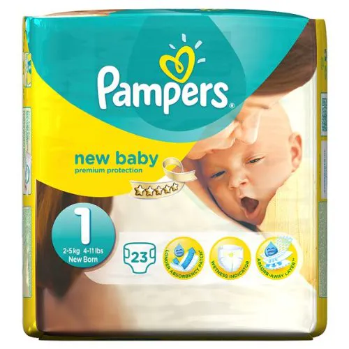 Pampers New Baby Size 1 Carry Pack 2 x 23ct Diapers
