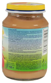 Hamanek Apple-Peach Fruit Puree for Children from 4 Months Glass Jar 190g — photo 4