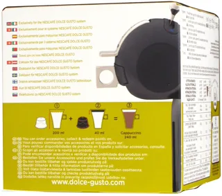 Natural ground roasted coffee Nescafe Dolce Gusto Cappuccino 100% Arabica 8x8g + dry milk and sugar mix 8x17g Great Britain — photo 2