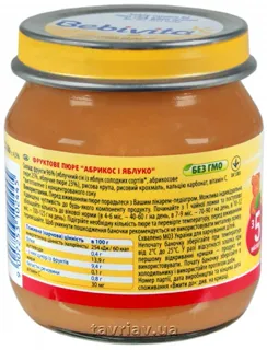 Bebivita Apricot and Apple Puree from 5 Months Glass Jar 100g — photo 5