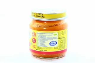 Bebivita Carrot and Apple Puree from 5 months glass jar 100g — photo 2
