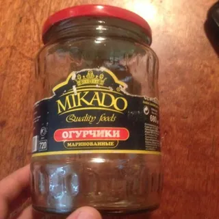 Огірки консервовані Mikado 720 мл скляна банка мариновані — фото 4