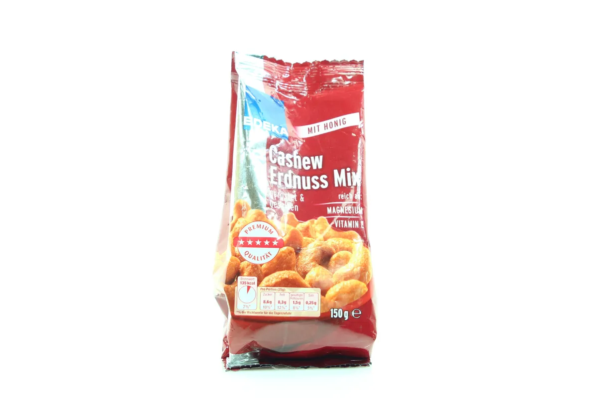 Суміш EDEKA Cashew Erdnuss кеш’ю та арахіс, смажені в меді, 150 г