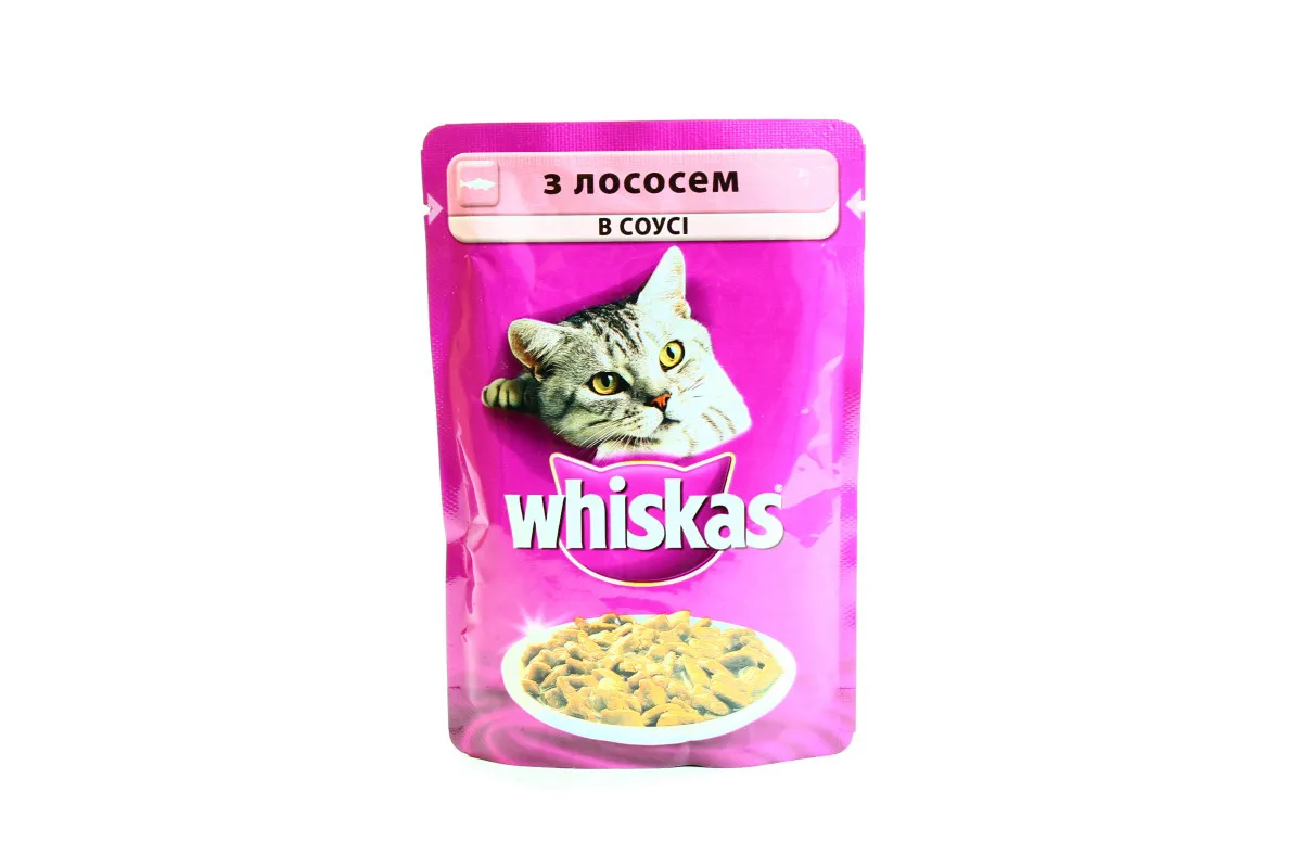 Whiskas Adult Cat Food Pouch Salmon in Sauce 24x100g