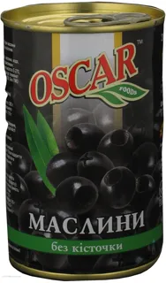 Маслини Oskar чорні без кісточки, жерстяна банка 300г — фото 4
