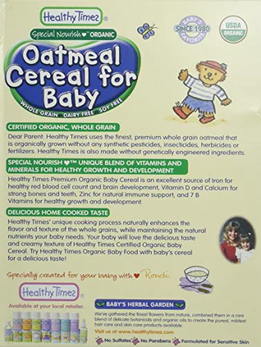 Healthy Times Baby Food Вівсянка цільнозернова для новонароджених, 8 унцій