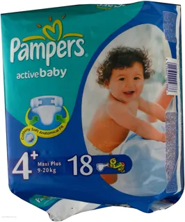 Pampers Active Baby 4+ Maxi Plus Diapers (9-16kg) 18pcs — photo 5