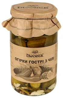 Dworek 1905 Spicy Pickled Cucumbers with Chili 860g — photo 2