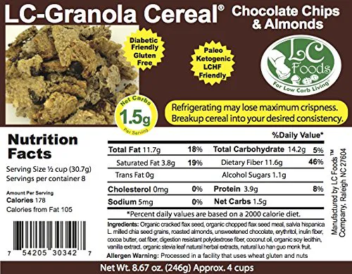 Lc-foods Низьковуглеводна шоколадна гранола з мигдалем