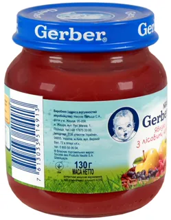 Gerber Fruit Puree Apple with Forest Berries for Children 5+ Months Glass Jar 130g — photo 5