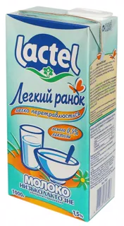 Lactel Light Morning Low-Lactose Milk Ultra-Pasteurized 1.5% 1000g Tetra Pak — photo 3