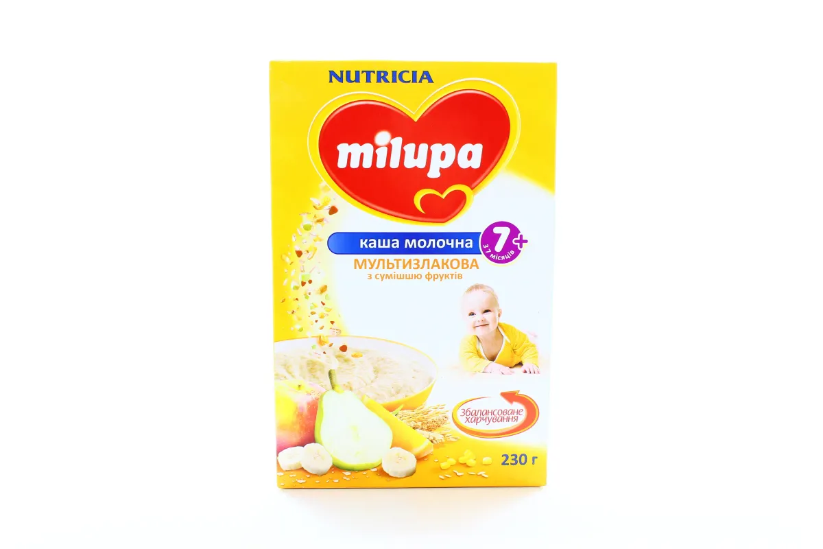 Milupa milk multigrain cereal with fruit mix for children from 7 months 230g