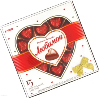 Liubymov Milk Chocolate Heart Candies with Nut Praline 125g — photo 2