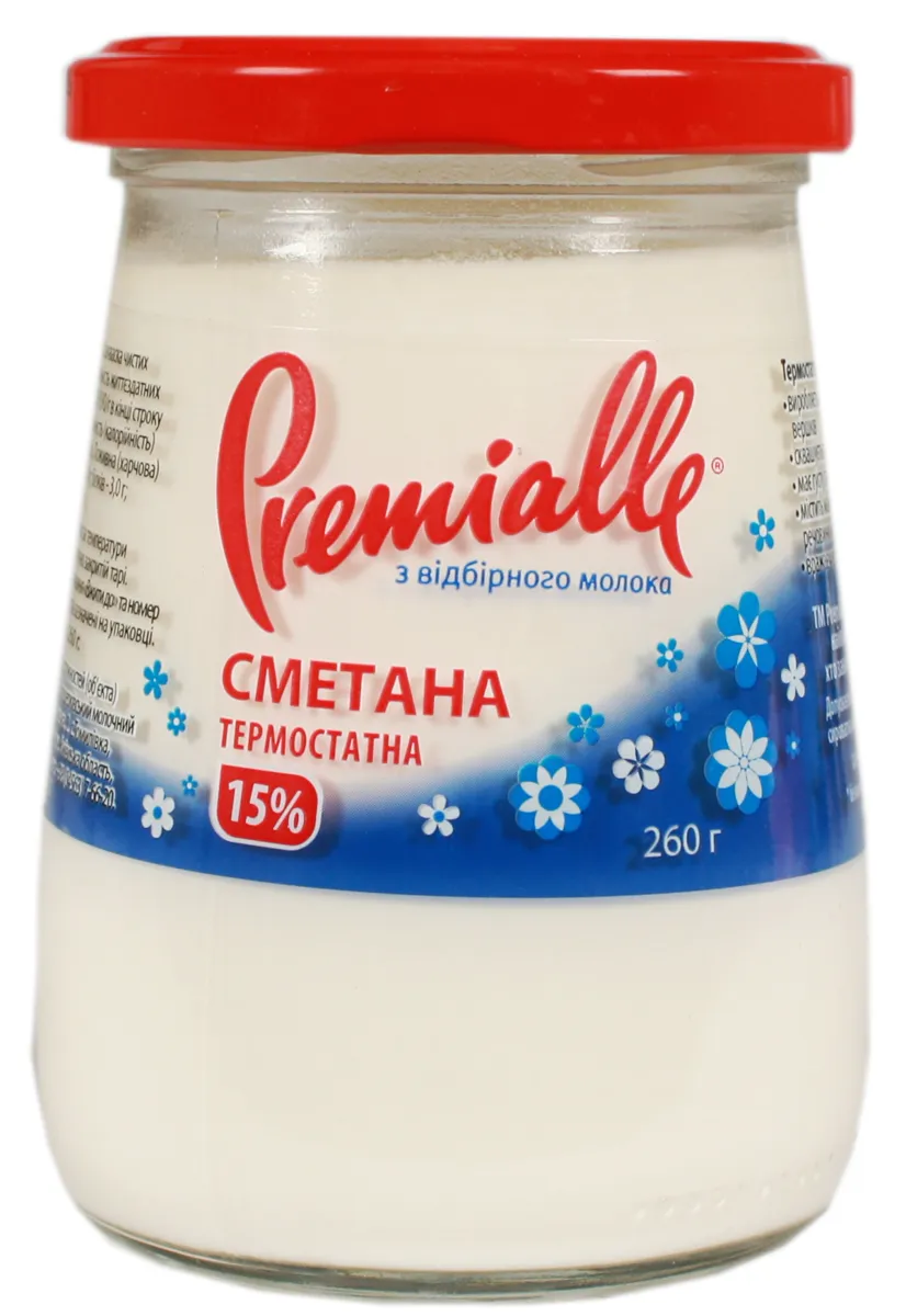 Premialle Thermostat Sour Cream 15% 260g Glass Jar
