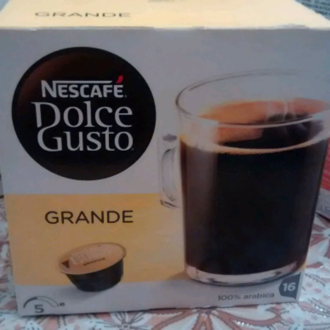 Nescafe Dolce Gusto Cafe Crema Grande Capsules Ground Natural Roasted 100% Arabica 16x8g 16 Servings