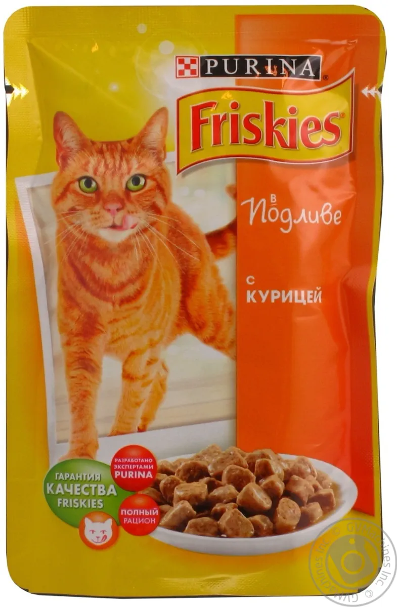 Корм Fryskes Purina вологий для котів з куркою в підливі 100г