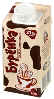 Burionka Ultra-Pasteurized Cream 21% 200g Tetrapak — photo 2