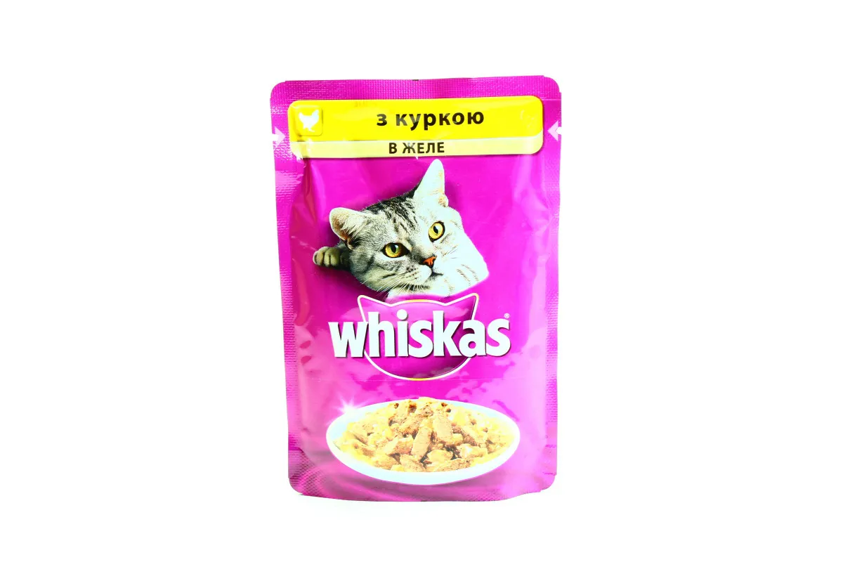 Whiskas wet food for adult cats with Chicken in jelly 100g