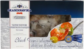Black Tiger Shrimps TM Skandinavika in Shell without Head 300g — photo 2