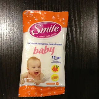 Smile Baby Moist Wet Wipes with Chamomile and Aloe Extract 15pcs — photo 2